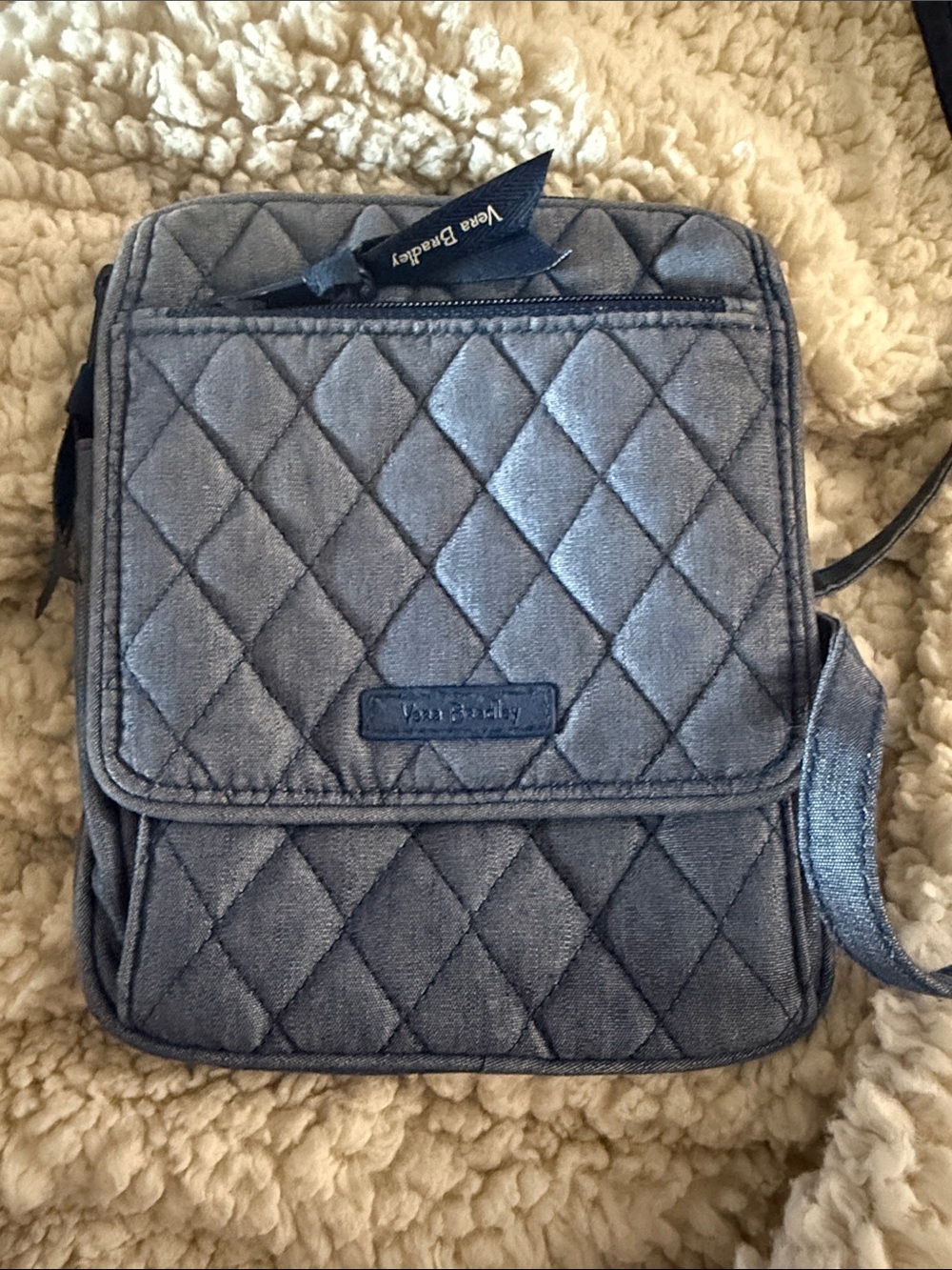 Like New Vera Bradley Quilted Crossbody in Denim Blue
